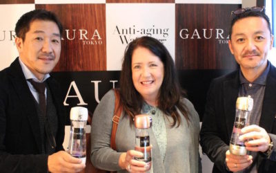 Ann Dowd with representatives from Gaura water