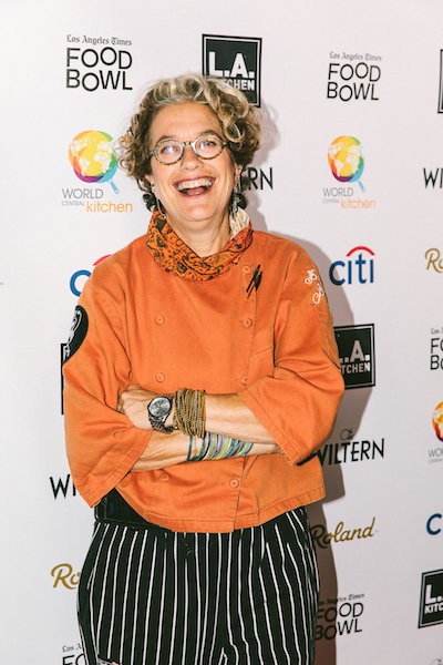 Susan Feniger attends The Power of Food panel discussion at LA Food Bowl 2018