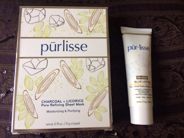 CHARCOAL + LICORICE Pore Refining Sheet Mask and BLUE LOTUS Essential Daily Moisturizer by Pūrlisse