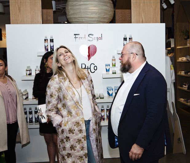 Allison Samek and Daniel Langer attend the R+Co X Fred Segal launch party.