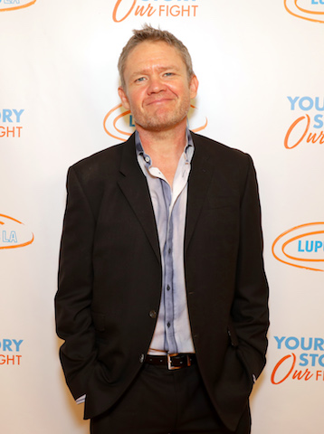 Scott Michael Campbell on the orange carpet for Lupus LA.