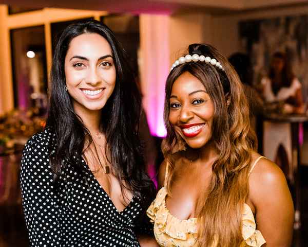 Nazzy Farmush and Kinya Claiborne at the media dinner for Completely Bare in Beverly Hills.