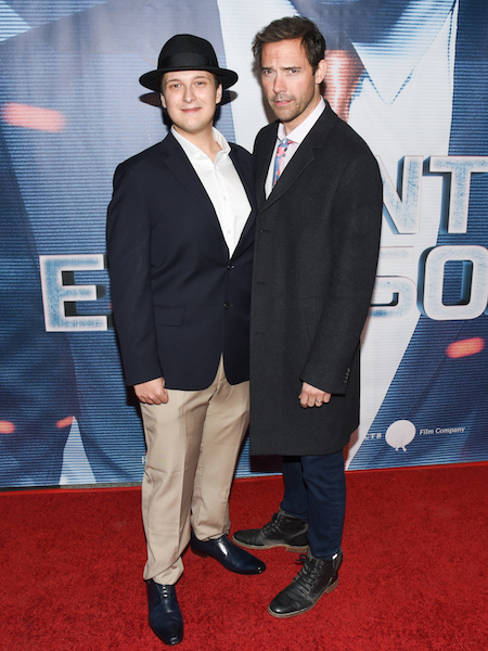 Ilya Rozhkov and Andrew Bowen at the world premiere of Agent Emerson