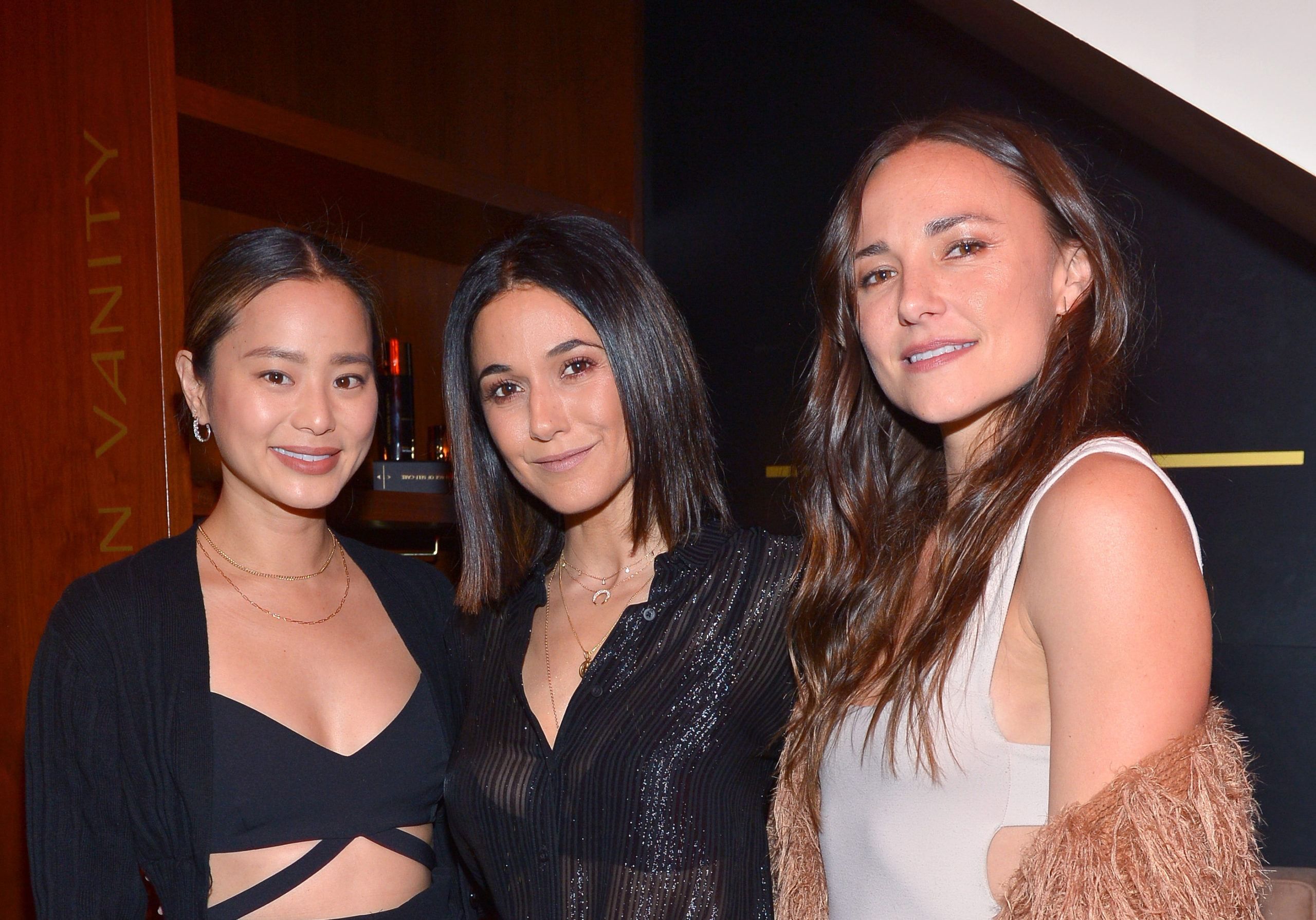 Jamie Chung, Emmanuelle Chriqui and Briana Evigan attend the launch party for American Vanity skincare line in West Hollywood.