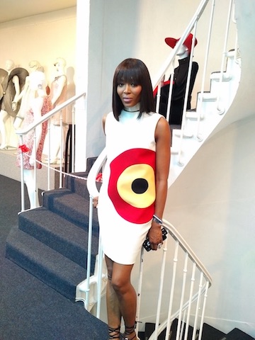 Naomi Campbell sports a classic design from Pierre Cardin in House of Cardin.