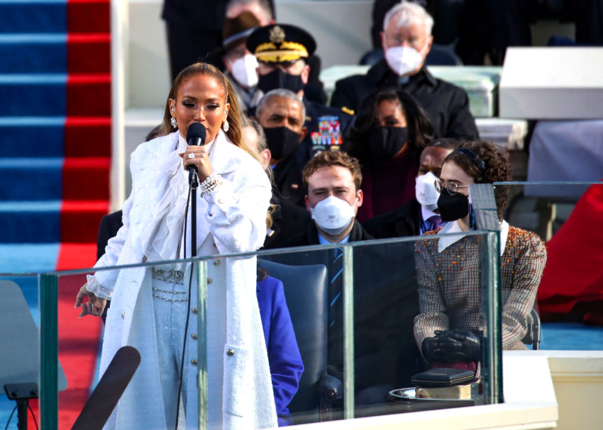 Jennifer Lopez , pictures here at the presidential inauguration festivities for Joe Biden, teamed up with Coach to launch Coach Conversations. 