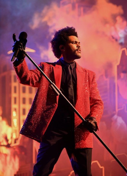 The Weeknd dazzles in a custom design by Mathew M. Williams for Givenchy.