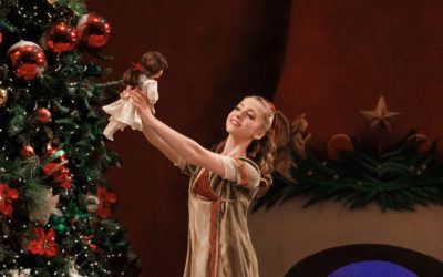 Mackenzie Moser as Clara in the Los Angeles Ballet production of The Nutcracker.
