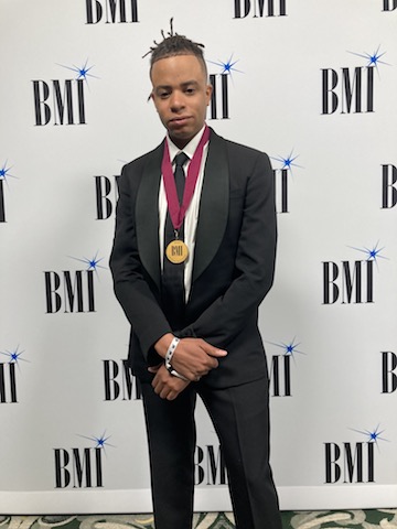 Denzel Baptiste on the 2022 BMI Pop Awards red carpet.