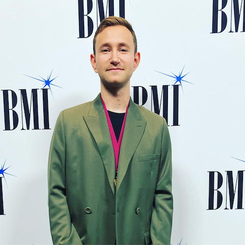 Michael Pollack on the red carpet for the 2022 BMI Pop Music Awards.