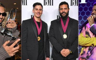 (from l.to r.) Haan, FnZ and Khalid are among the winners at the 2023 BMI Pop Awards.
