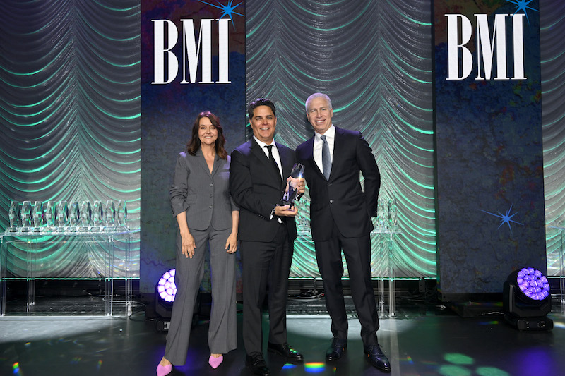 Tony Morales accepts his award at the 2023 BMI Film, TV and Visual Media Awards.