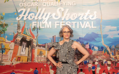 Director Meg Swertlow at the screening of her film, No Overnight Parking , at the 2023 HollyShorts Fillm Festival.