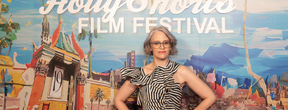 Director Meg Swertlow at the screening of her film, No Overnight Parking , at the 2023 HollyShorts Fillm Festival.