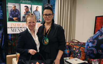 Alma Pöyesti with Tracey Metallic of Tracey Matallic Designs at the DPA Pre-Golden Globe Awards Luxury Gift Lounge