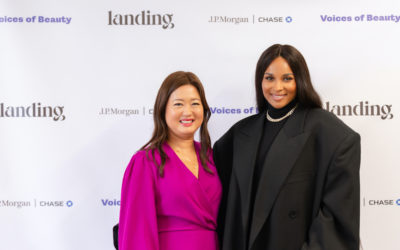 Landing International's Sarah Chung Park with recording artist Ciara at the 2024 Voices of Beauty Summit