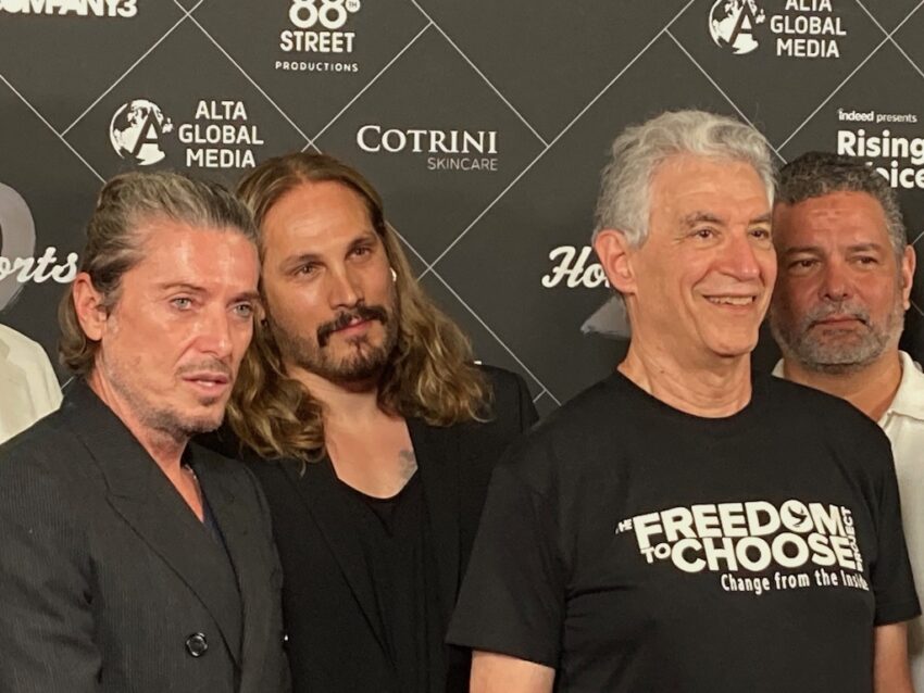 Darren Strowger, Marco Perego, Alexander Dinelaris and David Paul at the premier of Dovecote.