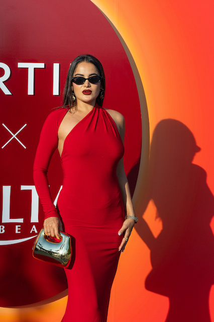 Rebecca Ghaderi attends the TIRTIR x Ulta beauty bash at the beach.