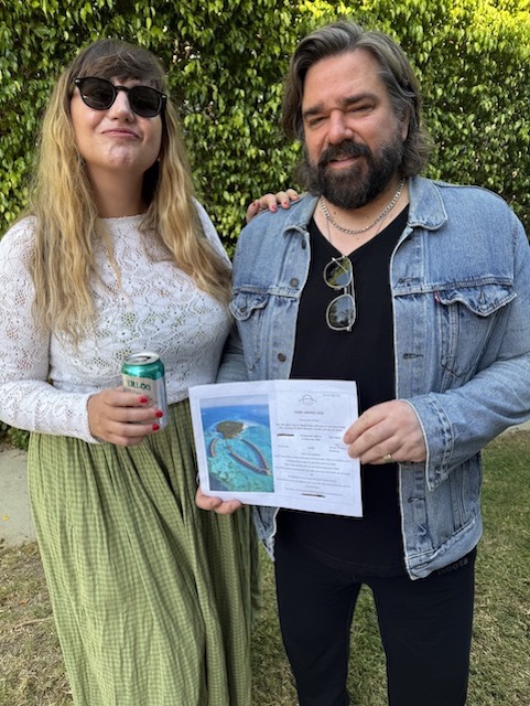 Matt Berry and Natasia Demetriou from What We Do in the Shadows attend the DPA Pre-Awards Suite in honor of the Emmys.