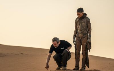 Denis Villeneuve and Zendaya on the set of DUNE: PART THREE
